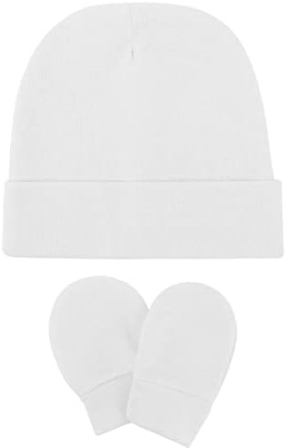 Perfect Fit for Newborns AQOKKA Baby Hats Mittens Set
