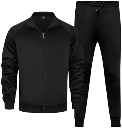 Two-Piece Mens Sweatsuits Set - Full Zip Jackets Jogger Pants