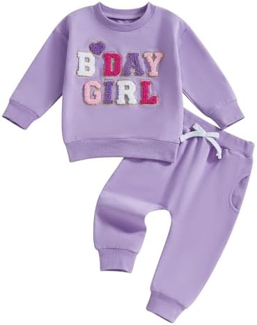 SAYOO Baby Girl Birthday Outfit Set Fall Princess 2Pcs