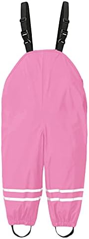 RNTOP Kids Toddler Suspender Rain Pants for Boys Girls