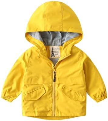 Meufam Boys Girls Solid Color Rain Jackets