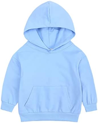 HDLEXD Toddler Boys Girls Cotton Long Sleeve Hooded Active Sweatshirt