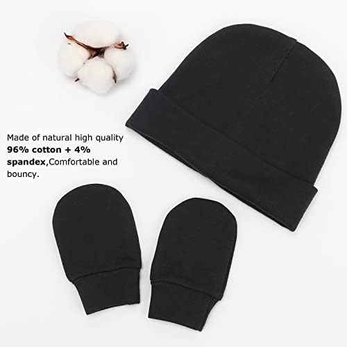 Perfect Fit for Newborns AQOKKA Baby Hats Mittens Set