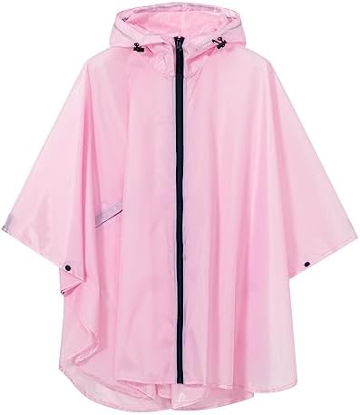 Lightweight Kids Rain Poncho SaphiRose waterproof jacket with zipper snap features