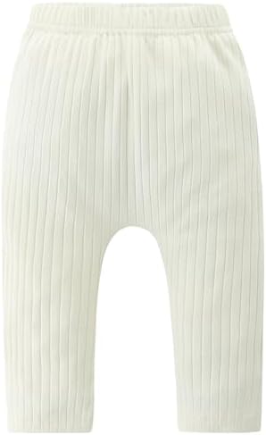 Fullfamous Baby Girls 5-Pack Cotton Ribbed Pull-On Pants Leggings 0-4Y