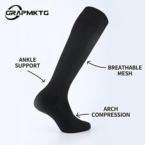 GRAPMKTG 3 Pack Multi-Sport Knee High Socks for Men Women