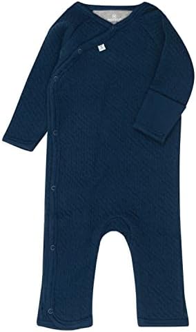 HonestBaby Organic Cotton Matelasse Kimono Coverall Dark Navy Preemie