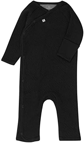 Organic Cotton Matelasse Kimono Coverall Black