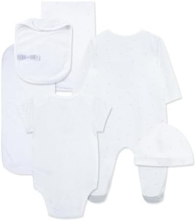 Perfect Baby Layette Gift Set Footie Cap Bib Burp Set Swaddling Blanket