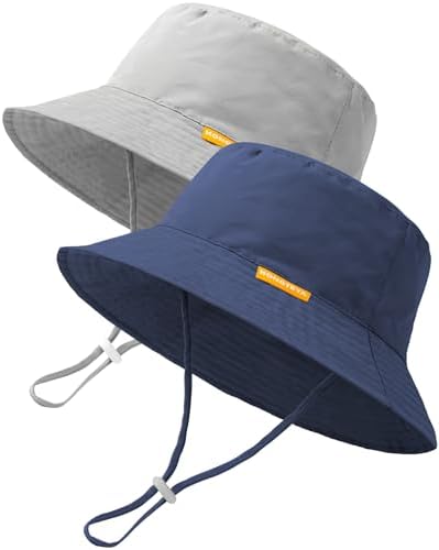 HONGTEYA Baby Sun Hat UPF 50 Toddler Bucket Hat with Adjustable Brim