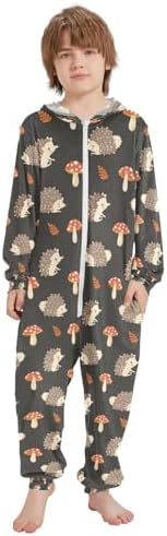 French Fries and Hamburger Onesie Pajamas Zip Up Sleepwear