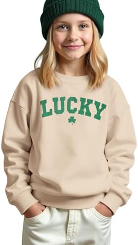 GLIGLITTR Boys Girls St Patricks Day Lucky Clover Sweatshirt