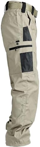 WENKOMG1 Tactical Pants for Men - Rip-Stop Waterproof Multi-Pockets Multi-Functional
