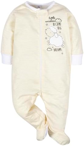 Sleep Play Footies 4-Pack Gerber Boys Long-Sleeve Machine Washable Mitten Cuffs