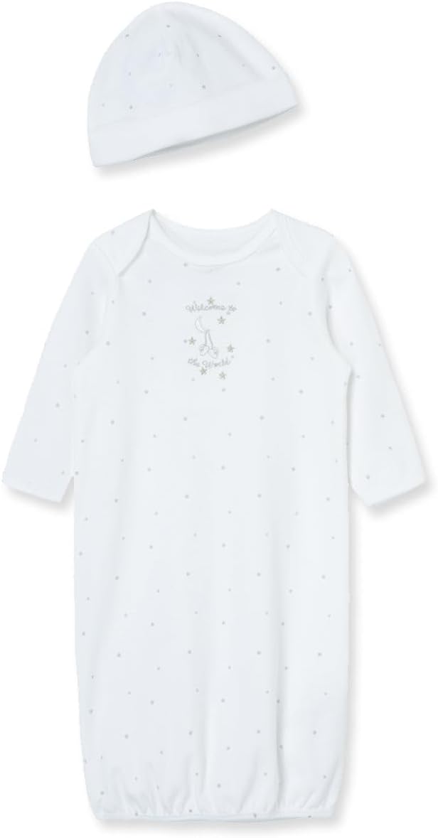 Little Me Baby Nightgown Hat Set - Soft Cotton for Newborns