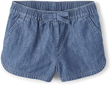 CUTE BABY GIRLS CHAMBRAY SHORTS - DURABLE AND COMFY FOR PLAYTIME
