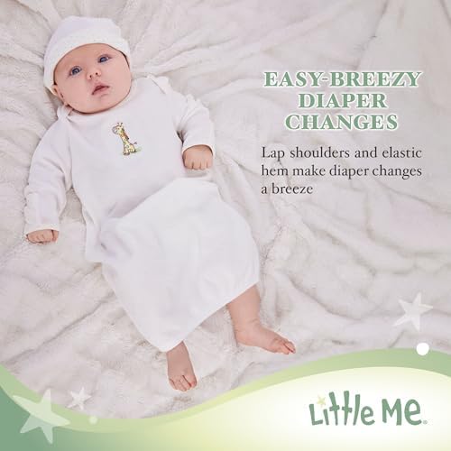 Little Me Baby Nightgown Hat Set - Soft Cotton for Newborns