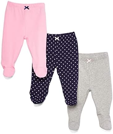 3-Pack Soft Cotton Footed Pants