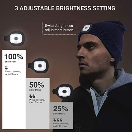 YunTuo LED beanie USB Rechargeable Winter Cap