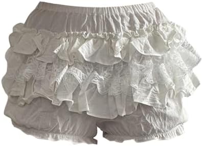Hwmodou Womens Holiday Ruffle Bloomers Lace Shorts
