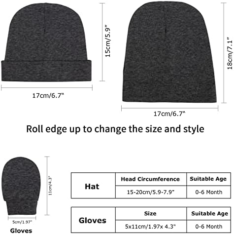 Perfect Fit for Newborns AQOKKA Baby Hats Mittens Set