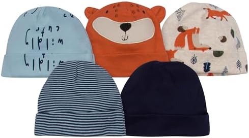 Gerber Baby 5-Pack Soft Cuff Caps for Little Ones