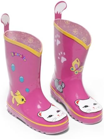 Lucky Cat Rainboots Pink Non-Slip Waterproof Kids Sizes