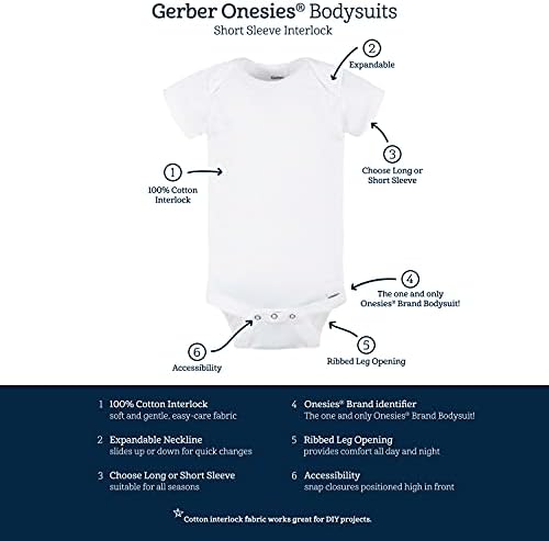 Gerber Baby 5-Pack Solid Onesie Bodysuits 1