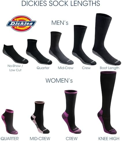 Dickies Mens Dri-Tech Original Moisture Control Crew Socks M-XXL