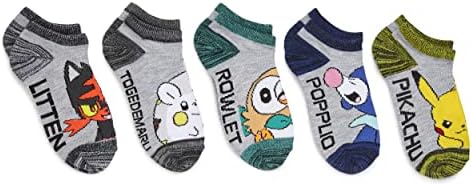 Pokemon Boys No-Show Socks 5-Pack