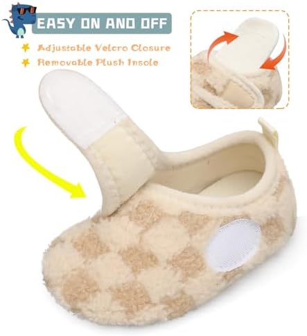 Scurtain Toddler Slippers for Winter Cozy and Safe for Kids