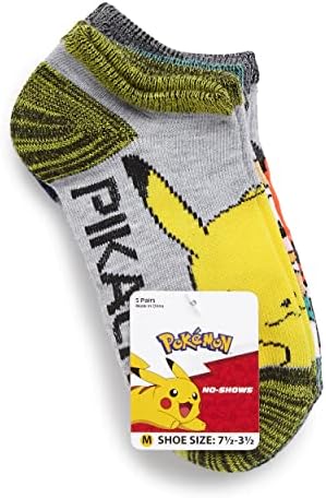 Pokemon Boys No-Show Socks 5-Pack