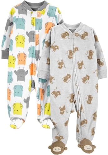 Simple Joys by Carters Baby 2-Pack Neutral Fleece Footed Sleep and Play