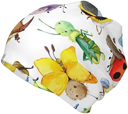 DEHUAL Painted Insects Kids Beanie Skull Cap 7-12 Year Black