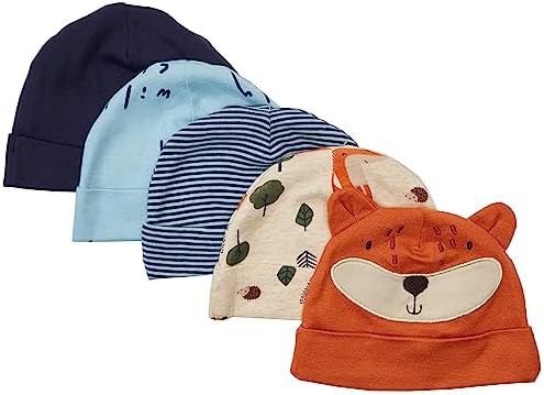 Gerber Baby 5-Pack Soft Cuff Caps for Little Ones