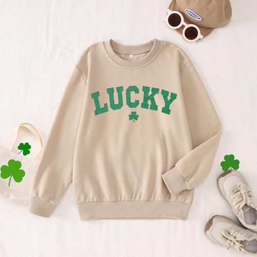 GLIGLITTR Boys Girls St Patricks Day Lucky Clover Sweatshirt