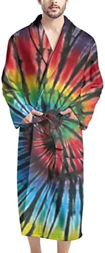 AF PANQZ Big Tall mens robe with pockets waffle design comfortable loungewear