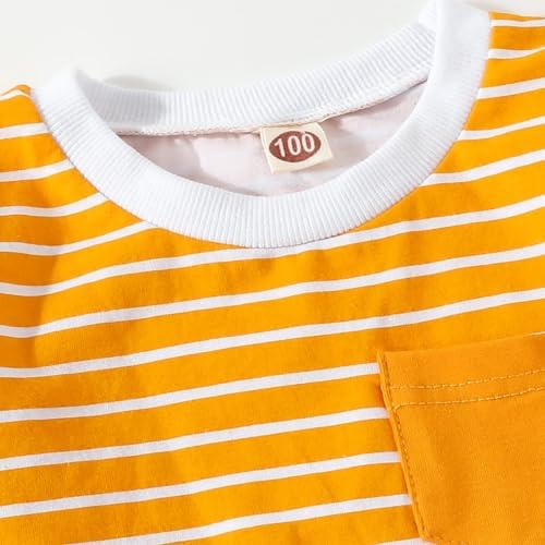 Yellow Stripe Girls Raincoat and Toddlers Vest With Boys Outfit for Kids