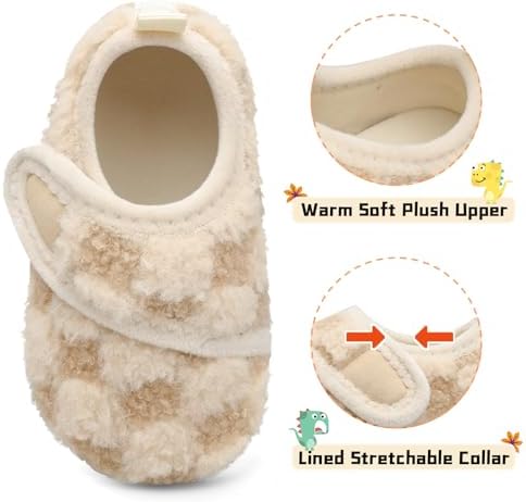 Scurtain Toddler Slippers for Winter Cozy and Safe for Kids