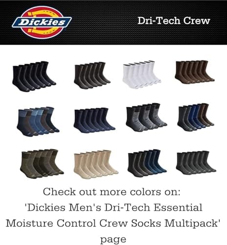 Dickies Mens Dri-Tech Original Moisture Control Crew Socks M-XXL