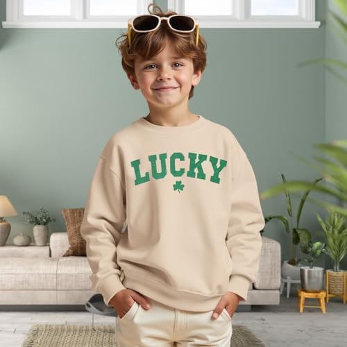 GLIGLITTR Boys Girls St Patricks Day Lucky Clover Sweatshirt