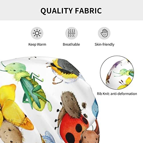 DEHUAL Painted Insects Kids Beanie Skull Cap 7-12 Year Black