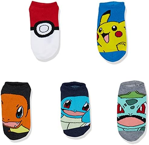 Pokemon Boys 5 Pack No Show Socks 1