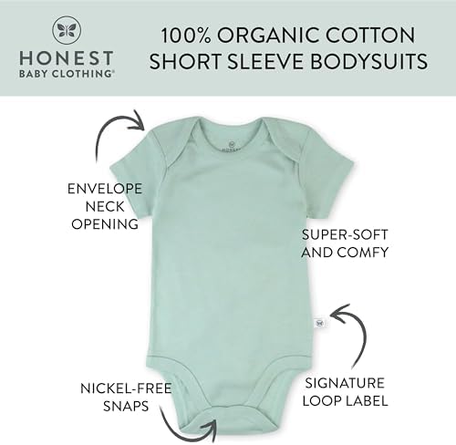 HonestBaby 3-Pack Organic Cotton Bodysuits for Baby 1