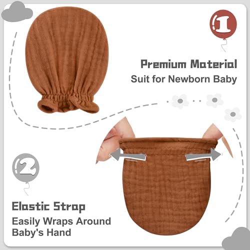 Pro Goleem Soft Breathable Baby Mittens for Newborns