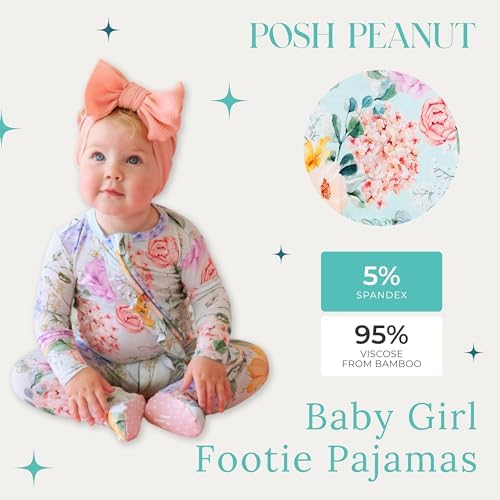 Posh Peanut Footie Pajamas for Babies Cozy Viscose Sets with Ruffles