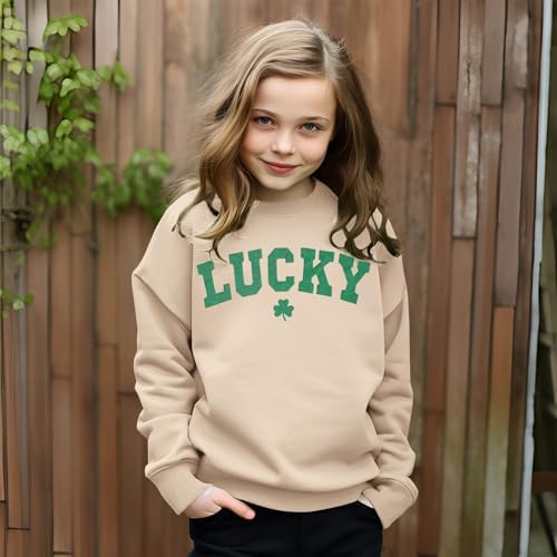 GLIGLITTR Boys Girls St Patricks Day Lucky Clover Sweatshirt
