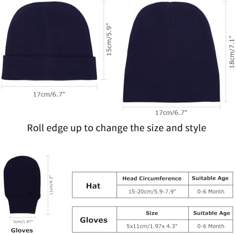 Perfect for Newborns DRESHOW BQUBO Baby Hats and Mittens Set