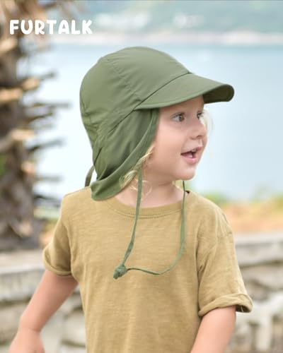 FURTALK Baby Sun Hat with Adjustable Neck Flap for Beach Swim Travel