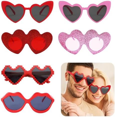 YKYOBFA Heart Sunglasses Set - 6 Pieces